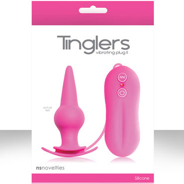 NS Novelties Tinglers Plug II, розовый, Анальная пробка с вибрацией NS Novelties Tinglers Plug II, розовый, Анальная пробка с вибрацией