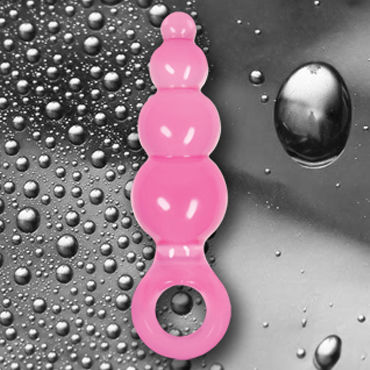 NS Novelties Jolie Ripples, розовый - Анальная пробка мини с держателем - купить в секс шопе NS Novelties Jolie Ripples, розовый - Анальная пробка мини с держателем - купить в секс шопе