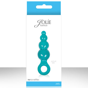 NS Novelties Jolie Ripples, голубой, Анальная пробка мини с держателем NS Novelties Jolie Ripples, голубой, Анальная пробка мини с держателем