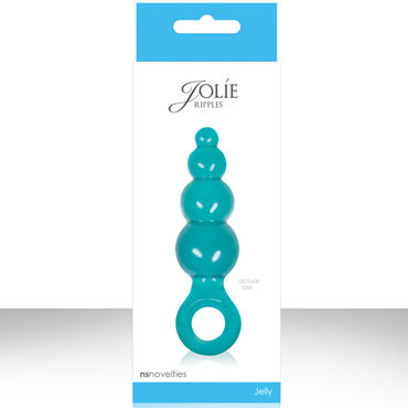 NS Novelties Jolie Ripples, голубой, Малая анальная пробка с держателем NS Novelties Jolie Ripples, голубой, Малая анальная пробка с держателем