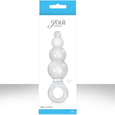 NS Novelties Jolie Ripples, прозрачный, Средняя анальная пробка с держателем NS Novelties Jolie Ripples, прозрачный, Средняя анальная пробка с держателем