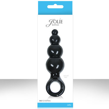 NS Novelties Jolie Ripples, черный, Средняя анальная пробка с держателем NS Novelties Jolie Ripples, черный, Средняя анальная пробка с держателем