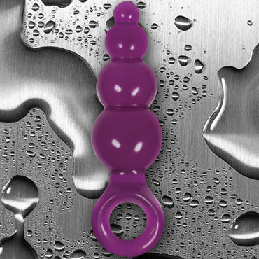 NS Novelties Jolie Ripples, фиолетовый - Средняя анальная пробка с держателем - купить в секс шопе NS Novelties Jolie Ripples, фиолетовый - Средняя анальная пробка с держателем - купить в секс шопе