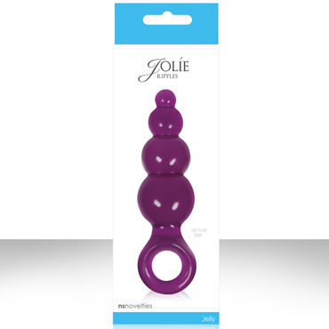 NS Novelties Jolie Ripples, фиолетовый, Средняя анальная пробка с держателем NS Novelties Jolie Ripples, фиолетовый, Средняя анальная пробка с держателем