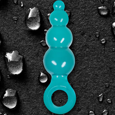 NS Novelties Jolie Ripples, голубой - Средняя анальная пробка с держателем - купить в секс шопе NS Novelties Jolie Ripples, голубой - Средняя анальная пробка с держателем - купить в секс шопе