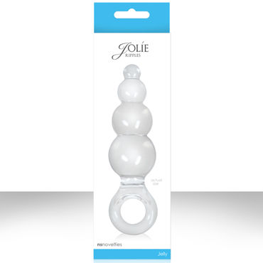NS Novelties Jolie Ripples, прозрачный, Большая анальная пробка с держателем NS Novelties Jolie Ripples, прозрачный, Большая анальная пробка с держателем