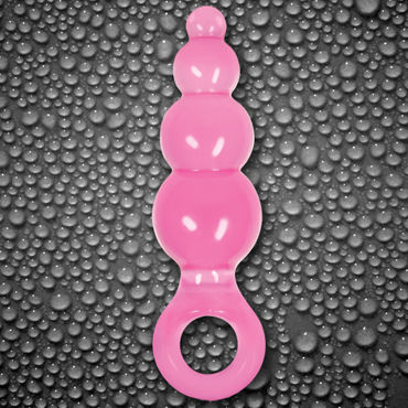 NS Novelties Jolie Ripples, розовый - Большая анальная пробка с держателем - купить в секс шопе NS Novelties Jolie Ripples, розовый - Большая анальная пробка с держателем - купить в секс шопе