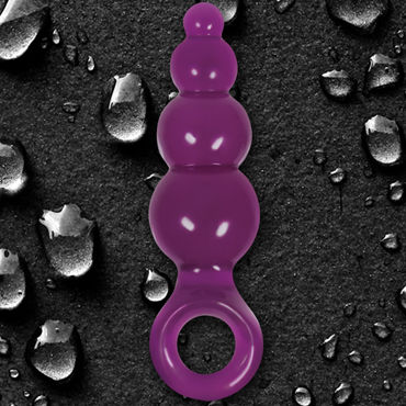 NS Novelties Jolie Ripples, фиолетовый - Большая анальная пробка с держателем - купить в секс шопе NS Novelties Jolie Ripples, фиолетовый - Большая анальная пробка с держателем - купить в секс шопе