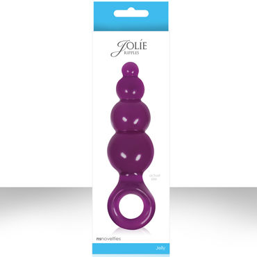 NS Novelties Jolie Ripples, фиолетовый, Большая анальная пробка с держателем NS Novelties Jolie Ripples, фиолетовый, Большая анальная пробка с держателем