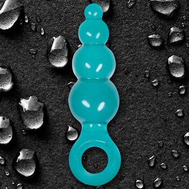 NS Novelties Jolie Ripples, голубой - Большая анальная пробка с держателем - купить в секс шопе NS Novelties Jolie Ripples, голубой - Большая анальная пробка с держателем - купить в секс шопе