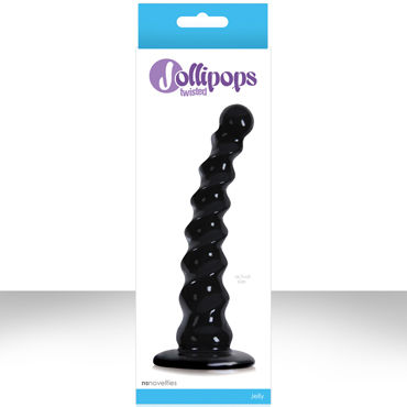 NS Novelties Jollipops, черный, Рифленый анальный стимулятор NS Novelties Jollipops, черный, Рифленый анальный стимулятор
