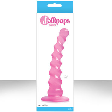 NS Novelties Jollipops, розовый, Рифленый анальный стимулятор NS Novelties Jollipops, розовый, Рифленый анальный стимулятор