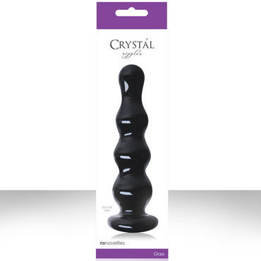 NS Novelties Crystal Ripples, черный, Рельефная анальная пробка NS Novelties Crystal Ripples, черный, Рельефная анальная пробка