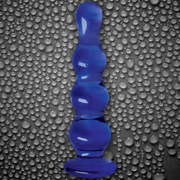 NS Novelties Crystal Ripples, синий - Рельефная анальная пробка - купить в секс шопе NS Novelties Crystal Ripples, синий - Рельефная анальная пробка - купить в секс шопе