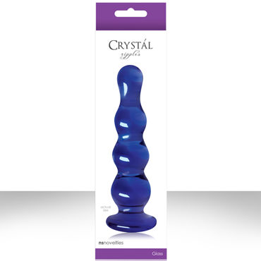 NS Novelties Crystal Ripples, синий, Рельефная анальная пробка NS Novelties Crystal Ripples, синий, Рельефная анальная пробка