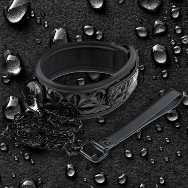 NS Novelties Sinful Collar - Ошейник с цепью-поводком - купить в секс шопе NS Novelties Sinful Collar - Ошейник с цепью-поводком - купить в секс шопе