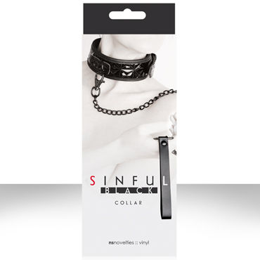 NS Novelties Sinful Collar, Ошейник с цепью-поводком NS Novelties Sinful Collar, Ошейник с цепью-поводком