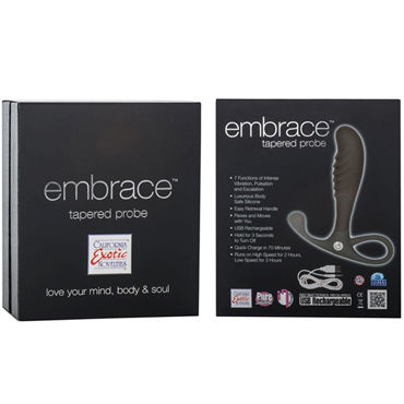 California Exotic Embrace Tapered Probe, серый - Эргономичный массажер простаты - купить в секс шопе California Exotic Embrace Tapered Probe, серый - Эргономичный массажер простаты - купить в секс шопе
