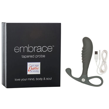 California Exotic Embrace Tapered Probe, серый, Эргономичный массажер простаты California Exotic Embrace Tapered Probe, серый, Эргономичный массажер простаты
