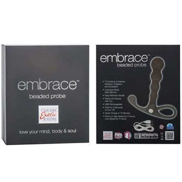 California Exotic Embrace Beaded Probe, серый - Эргономичный анальный вибромассажер - купить в секс шопе California Exotic Embrace Beaded Probe, серый - Эргономичный анальный вибромассажер - купить в секс шопе