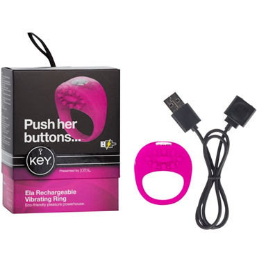 Jopen Key Ela, розовый, Виброкольцо с перезаряжаемым аккумулятором Jopen Key Ela, розовый, Виброкольцо с перезаряжаемым аккумулятором