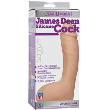 Doc Johnson Vac-U-Lock James Deen Silicone Cock - Реалистичная насадка к трусикам - купить в секс шопе Doc Johnson Vac-U-Lock James Deen Silicone Cock - Реалистичная насадка к трусикам - купить в секс шопе
