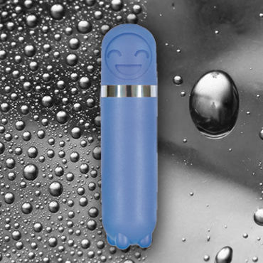 NS Novelties Emoticons Mini Vibe Bullet, голубой - Вибропуля с забавной рожицей - купить в секс шопе NS Novelties Emoticons Mini Vibe Bullet, голубой - Вибропуля с забавной рожицей - купить в секс шопе