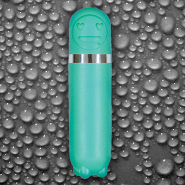 NS Novelties Emoticons Mini Vibe Bullet, зеленый - Вибропуля с забавной рожицей - купить в секс шопе NS Novelties Emoticons Mini Vibe Bullet, зеленый - Вибропуля с забавной рожицей - купить в секс шопе