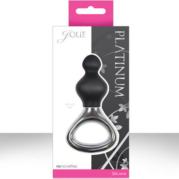 NS Novelties Jolie Platinum Plug, черный, Эргономичная анальная елочка малого размера NS Novelties Jolie Platinum Plug, черный, Эргономичная анальная елочка малого размера