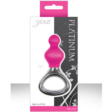 NS Novelties Jolie Platinum Plug, розовый, Эргономичная анальная елочка малого размера NS Novelties Jolie Platinum Plug, розовый, Эргономичная анальная елочка малого размера