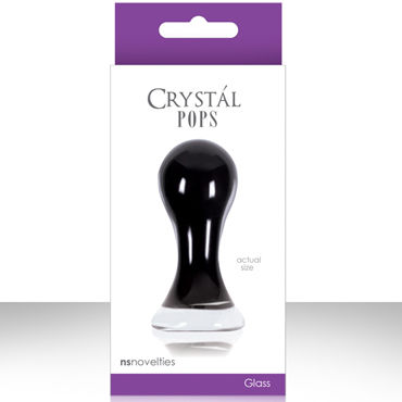 NS Novelties Crystal Pops, черный, Стеклянная пробочка маленького размера NS Novelties Crystal Pops, черный, Стеклянная пробочка маленького размера
