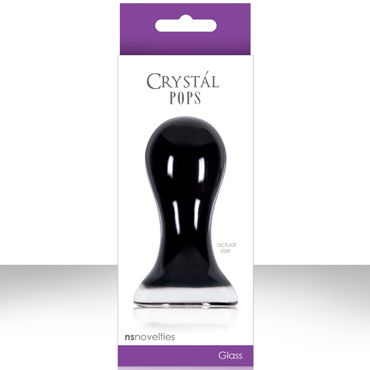 NS Novelties Crystal Pops, черный, Стеклянная пробка большого размера NS Novelties Crystal Pops, черный, Стеклянная пробка большого размера