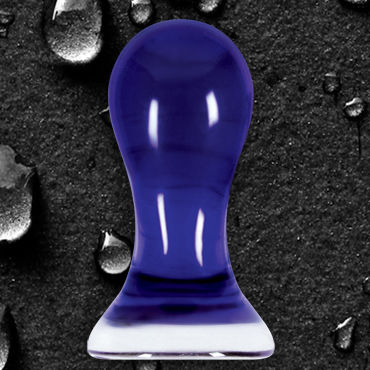 NS Novelties Crystal Pops, синий - Стеклянная пробка большого размера - купить в секс шопе NS Novelties Crystal Pops, синий - Стеклянная пробка большого размера - купить в секс шопе