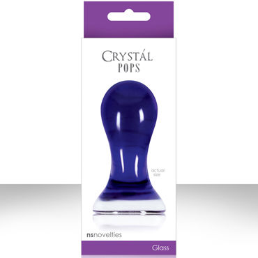 NS Novelties Crystal Pops, синий, Стеклянная пробка большого размера NS Novelties Crystal Pops, синий, Стеклянная пробка большого размера