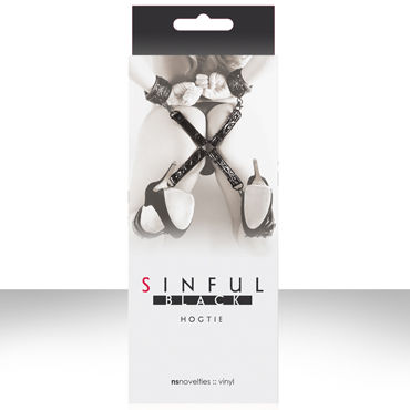 NS Novelties Sinful Hogtie, черный, Крестообразный фиксатор для секс-игр NS Novelties Sinful Hogtie, черный, Крестообразный фиксатор для секс-игр