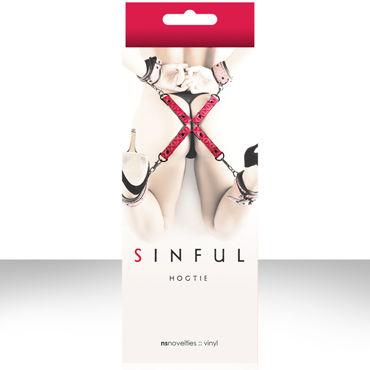 NS Novelties Sinful Hogtie, розовый, Крестообразный фиксатор для секс-игр NS Novelties Sinful Hogtie, розовый, Крестообразный фиксатор для секс-игр