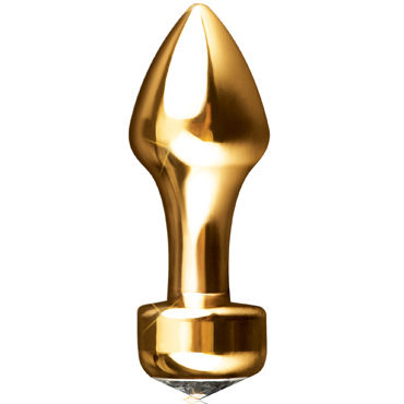 Pipedream Gold Mini Luv Plug - Анальная пробка с большим кристаллом - купить в секс шопе Pipedream Gold Mini Luv Plug - Анальная пробка с большим кристаллом - купить в секс шопе