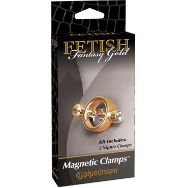 Pipedream Gold Magnetic Clamps, Стильные зажимы для сосков Pipedream Gold Magnetic Clamps, Стильные зажимы для сосков