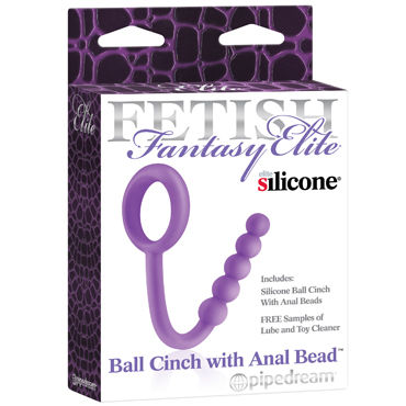 Pipedream Elite Ball Cinch with Anal Bead, фиолетовый, Утяжка на мошонку и анальная цепочка Pipedream Elite Ball Cinch with Anal Bead, фиолетовый, Утяжка на мошонку и анальная цепочка