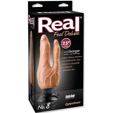 Pipedream Real Feel Deluxe N8, Двойной вибратор-реалистик на присоске Pipedream Real Feel Deluxe N8, Двойной вибратор-реалистик на присоске