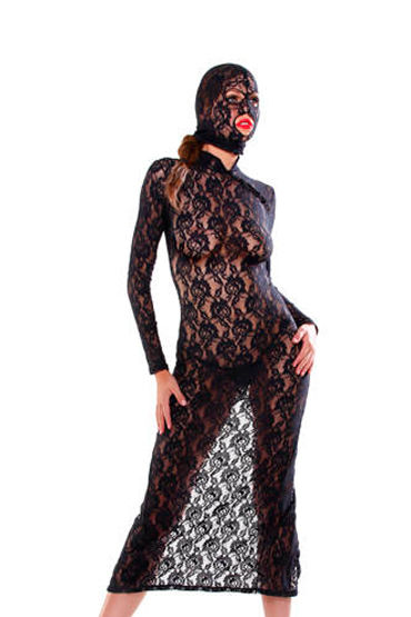Fetish Fantasy Lingerie Lace Disgrace, Кружевное платье с маской Fetish Fantasy Lingerie Lace Disgrace, Кружевное платье с маской