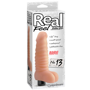 Pipedream Real Feel № 13, телесный, Реалистичный водонепроницаемый вибратор Pipedream Real Feel № 13, телесный, Реалистичный водонепроницаемый вибратор