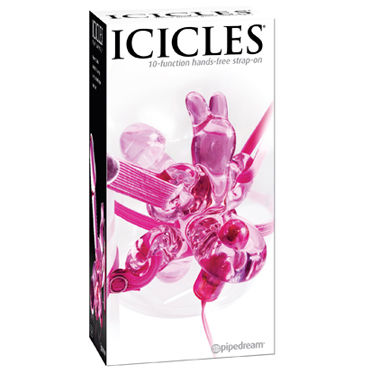 Pipedream Icicles № 34, Стеклянный вибро-стимулятор на ремешках Pipedream Icicles № 34, Стеклянный вибро-стимулятор на ремешках