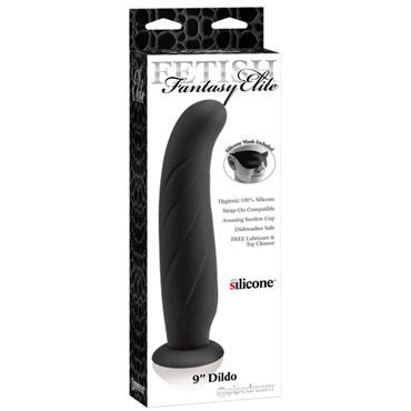 Pipedream Fetish Fantasy Elite 22,5 см, черная, Водонепроницаемый стимулятор с загнутой головкой + маска Pipedream Fetish Fantasy Elite 22,5 см, черная, Водонепроницаемый стимулятор с загнутой головкой + маска