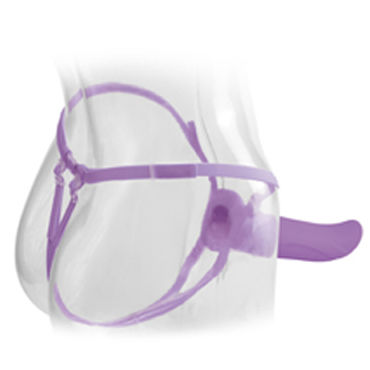 Pipedream Vibrating Hollow Strap-on 15 см, фиолетовый - Полый фаллоимитатор с вибрацией + маска - купить в секс шопе Pipedream Vibrating Hollow Strap-on 15 см, фиолетовый - Полый фаллоимитатор с вибрацией + маска - купить в секс шопе
