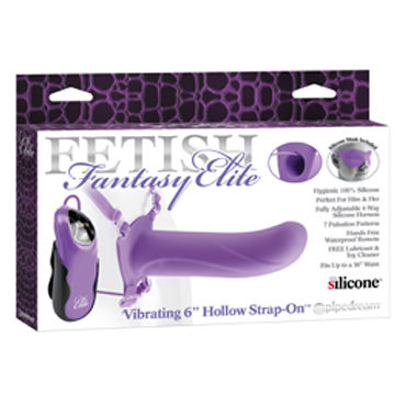Pipedream Vibrating Hollow Strap-on 15 см, фиолетовый, Полый фаллоимитатор с вибрацией + маска Pipedream Vibrating Hollow Strap-on 15 см, фиолетовый, Полый фаллоимитатор с вибрацией + маска