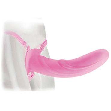 Pipedream Hollow Strap-on 20 см, розовый - Полый фаллоимитатор с ремешками + маска - купить в секс шопе Pipedream Hollow Strap-on 20 см, розовый - Полый фаллоимитатор с ремешками + маска - купить в секс шопе