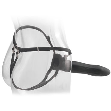 Pipedream Hollow Strap-on 22,5 см, черный - Полый фаллоимитатор с ремешками + маска - купить в секс шопе Pipedream Hollow Strap-on 22,5 см, черный - Полый фаллоимитатор с ремешками + маска - купить в секс шопе