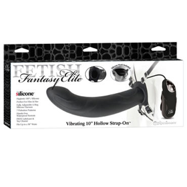 Pipedream Vibrating Hollow Strap-on 25 см, черный, Полый фаллоимитатор с вибрацией + маска Pipedream Vibrating Hollow Strap-on 25 см, черный, Полый фаллоимитатор с вибрацией + маска
