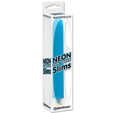 Pipedream Neon Slim голубой - Вибратор с нежнейшим покрытием - купить в секс шопе Pipedream Neon Slim голубой - Вибратор с нежнейшим покрытием - купить в секс шопе